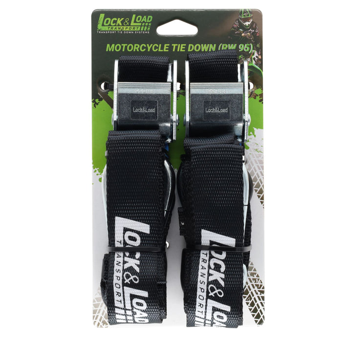 Pair of Black Motorcycle Tie Down Straps - RW95