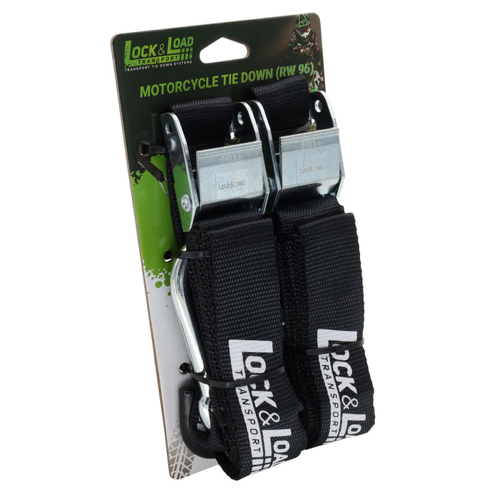 Pair of Black Motorcycle Tie Down Straps - RW95