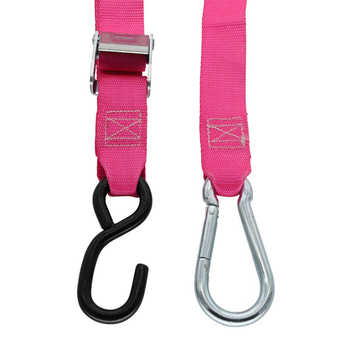 Pair of Hot Pink Motorcycle Tie Down Straps - RW96