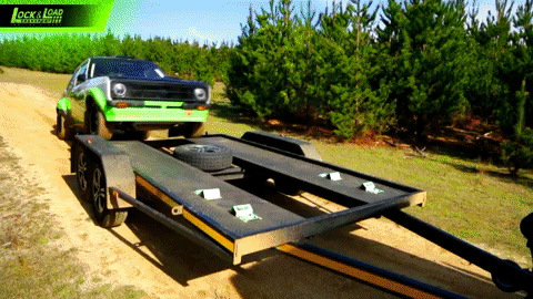 Wheel Chock Kit with Tie Down Straps 1.8m & 50mm Retractable Ratchet - RW55 - Lock & Load Transport