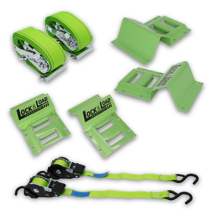 Wheel Chock Kit with 1.8m Straps & 25mm Retractable Ratchet - RW15