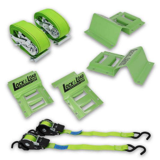 Wheel Chock Kit with 1.8m Straps & 25mm Retractable Ratchet - RW15