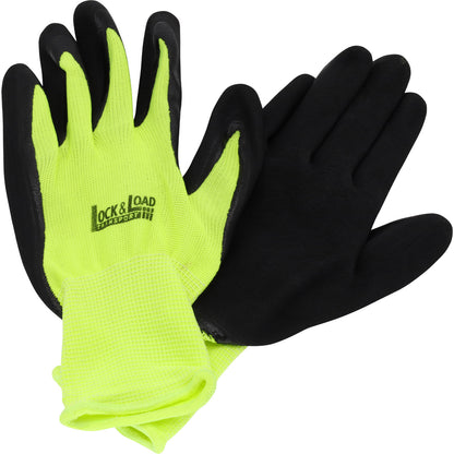Oil Resistant Fluro Yellow Gloves - 5 Pairs - RW36
