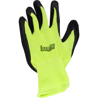 Oil Resistant Fluro Yellow Gloves - 5 Pairs - RW36