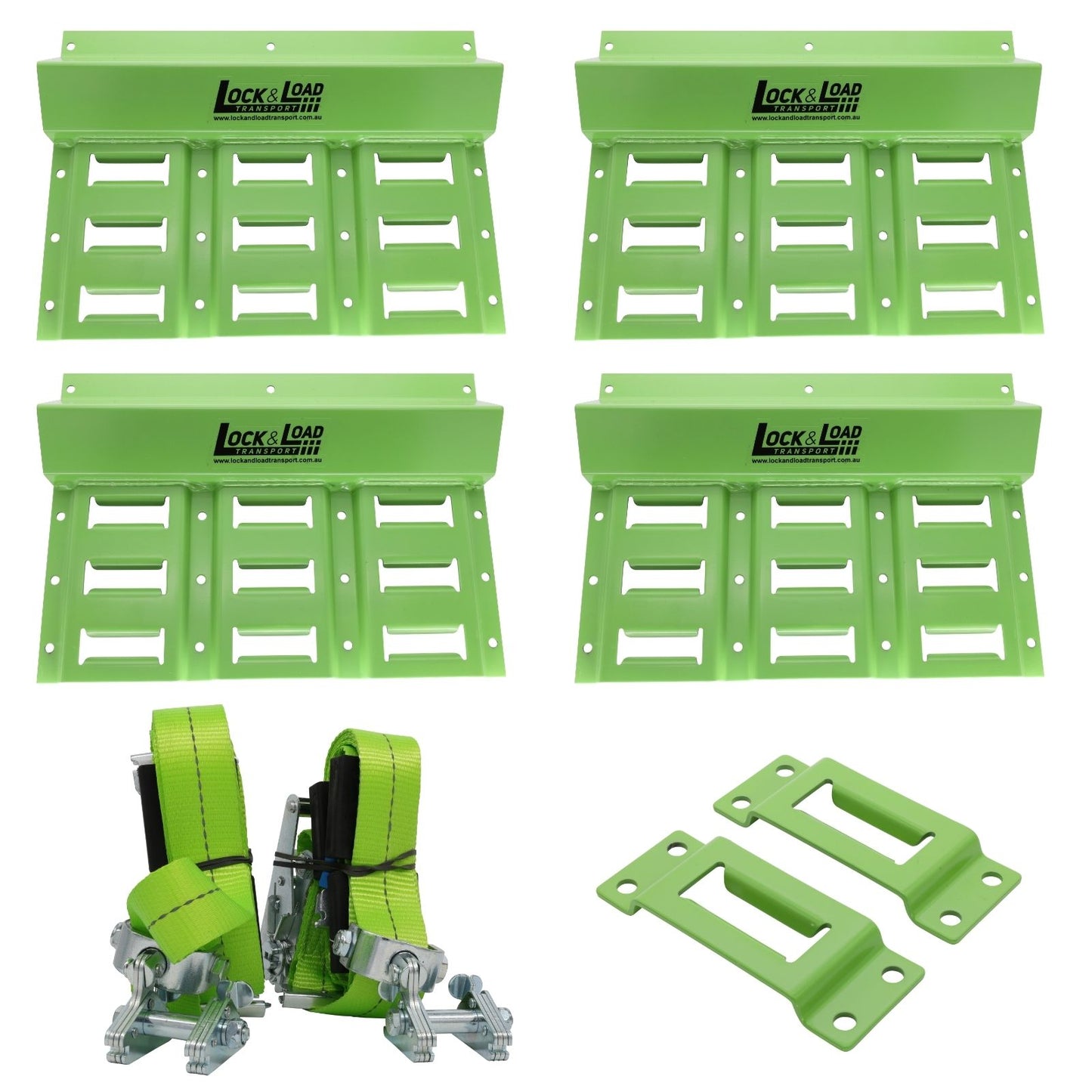3 Rail Wide E-Chock Kit with Idler Straps & E-Track Single Slots - RW67