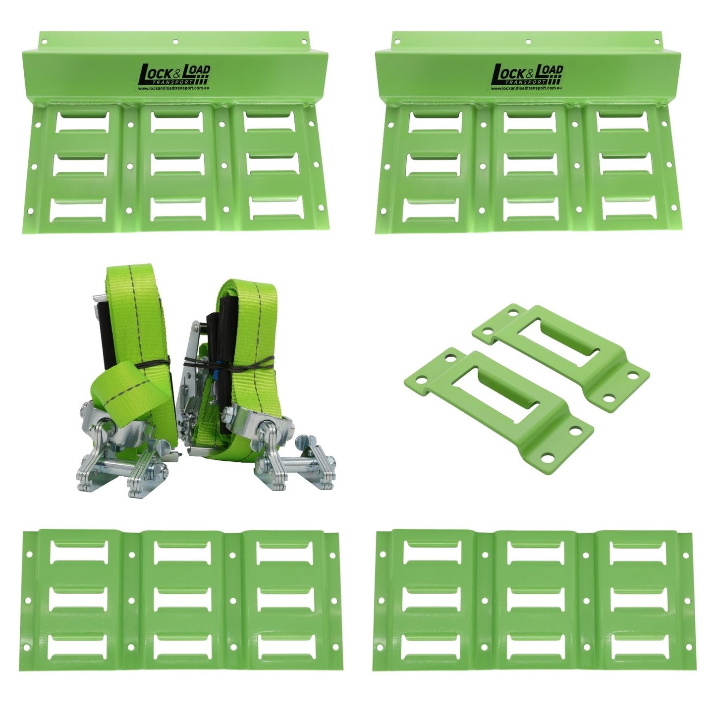 3 Rail Wide E-Chock Kit with Idler Straps & E-Track Single Slots - RW72