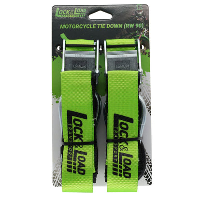 Pair of Green Motorcycle Tie Down Straps - RW90