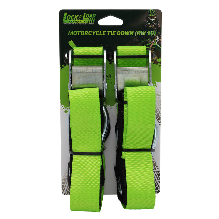 Pair of Green Motorcycle Tie Down Straps