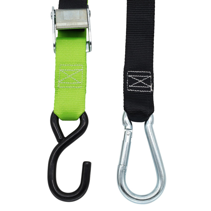 Pair of Green Motorcycle Tie Down Straps - RW90