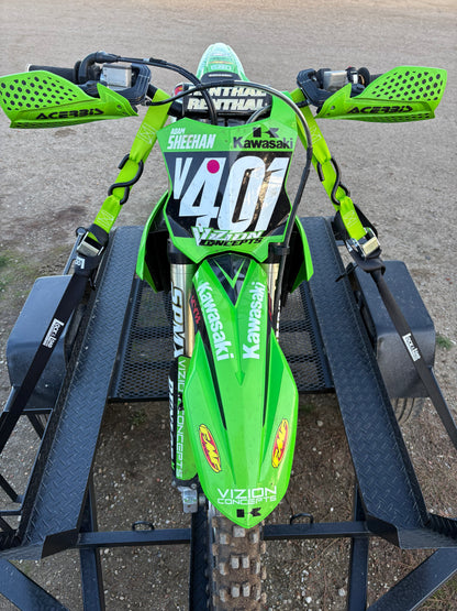 Pair of Green Motorcycle Tie Down Straps - RW90