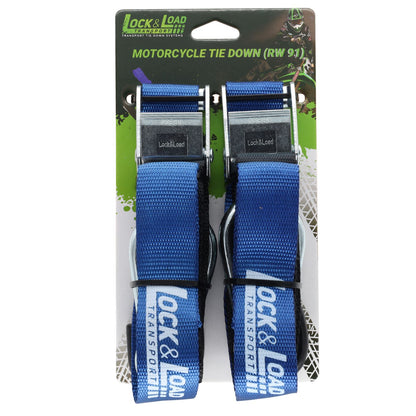 Pair of Blue Motorcycle Tie Down Straps - RW91