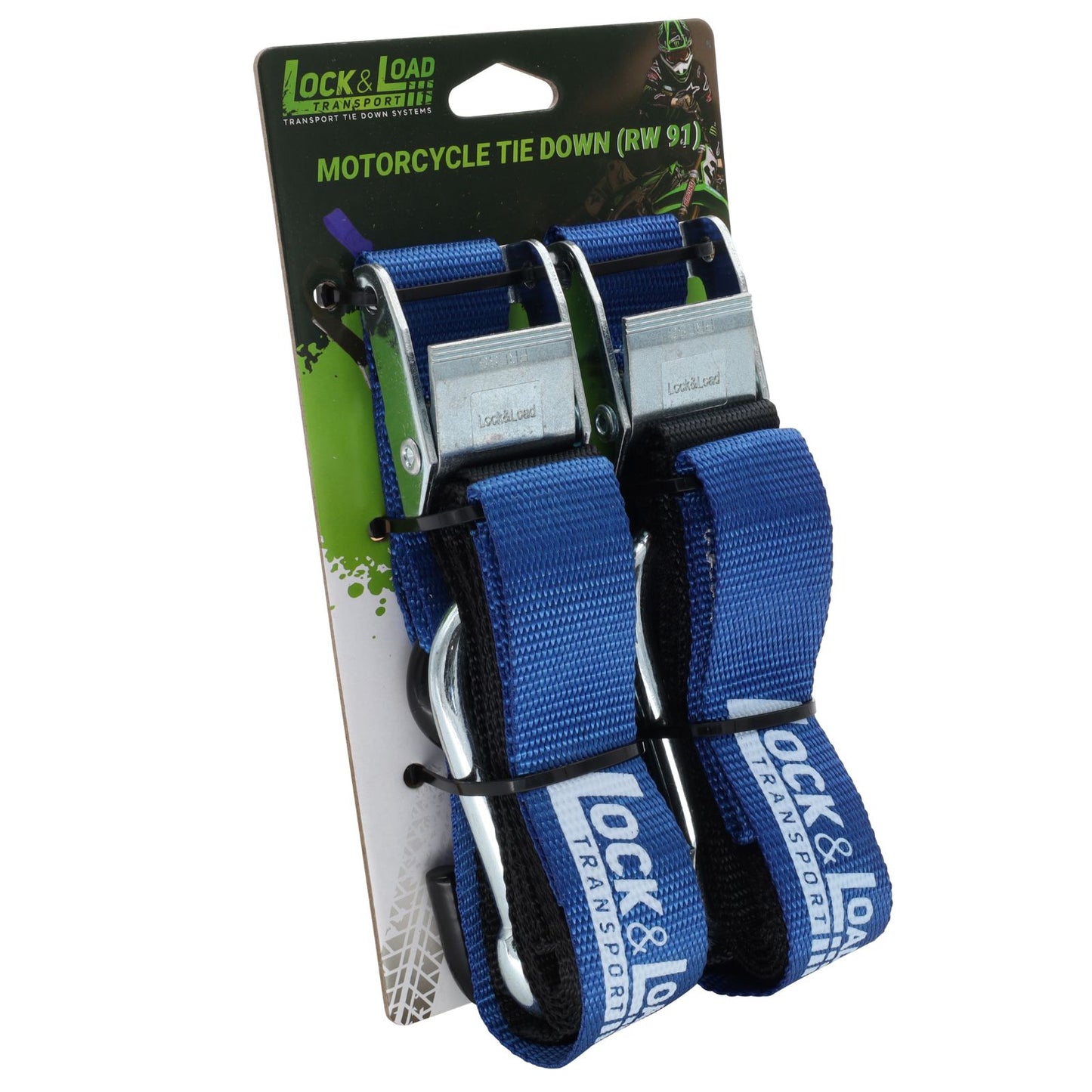 Pair of Blue Motorcycle Tie Down Straps - RW91