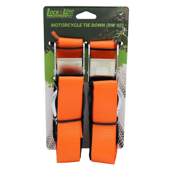 Pair of Orange Motorcycle Tie Down Straps