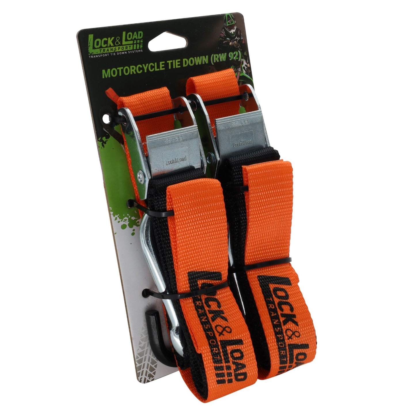 Pair of Orange Motorcycle Tie Down Straps - RW92