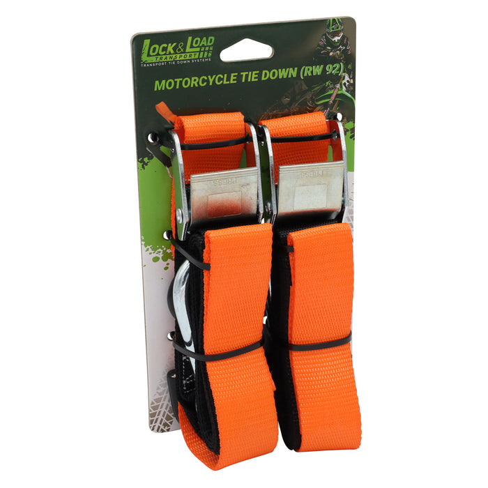 Pair of Orange Motorcycle Tie Down Straps