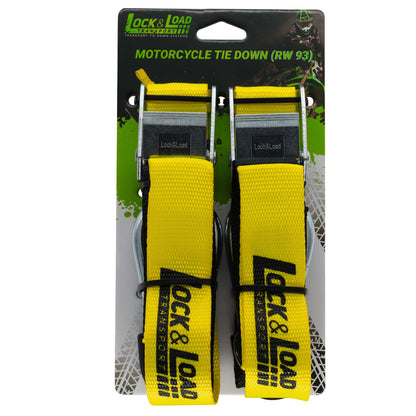 Pair of Yellow Motorcycle Tie Down Straps - RW93