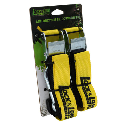 Pair of Yellow Motorcycle Tie Down Straps - RW93