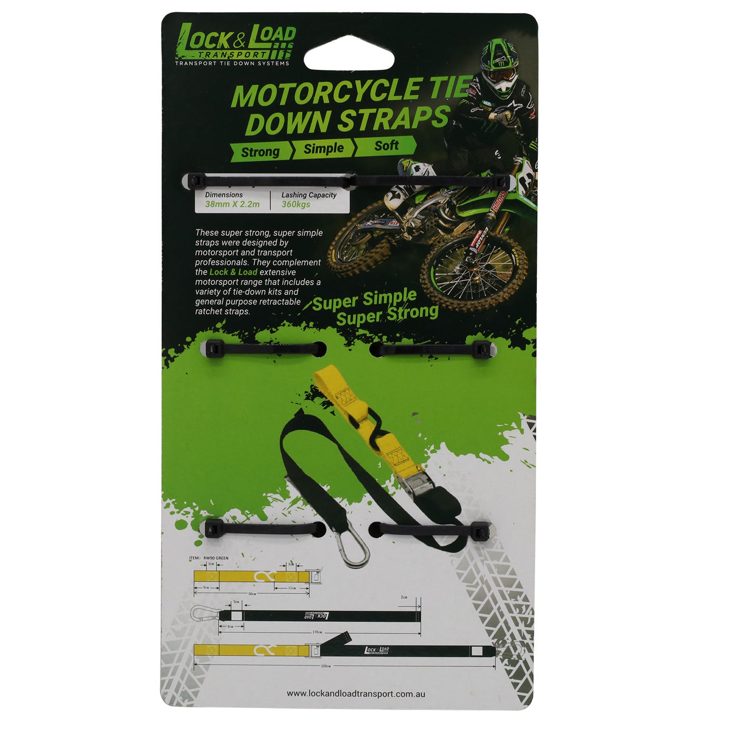 Pair of Yellow Motorcycle Tie Down Straps - RW93