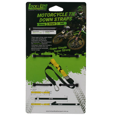 Pair of Yellow Motorcycle Tie Down Straps - RW93