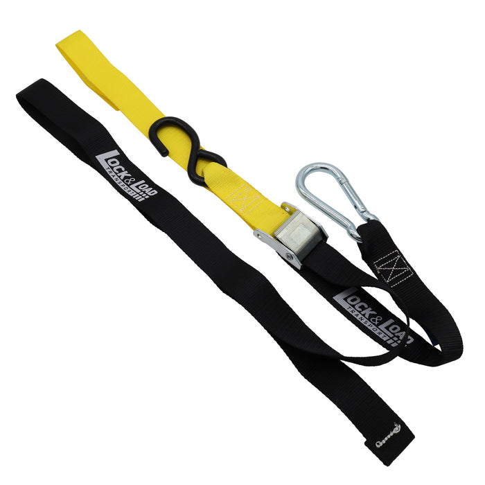 Pair of Yellow Motorcycle Tie Down Straps