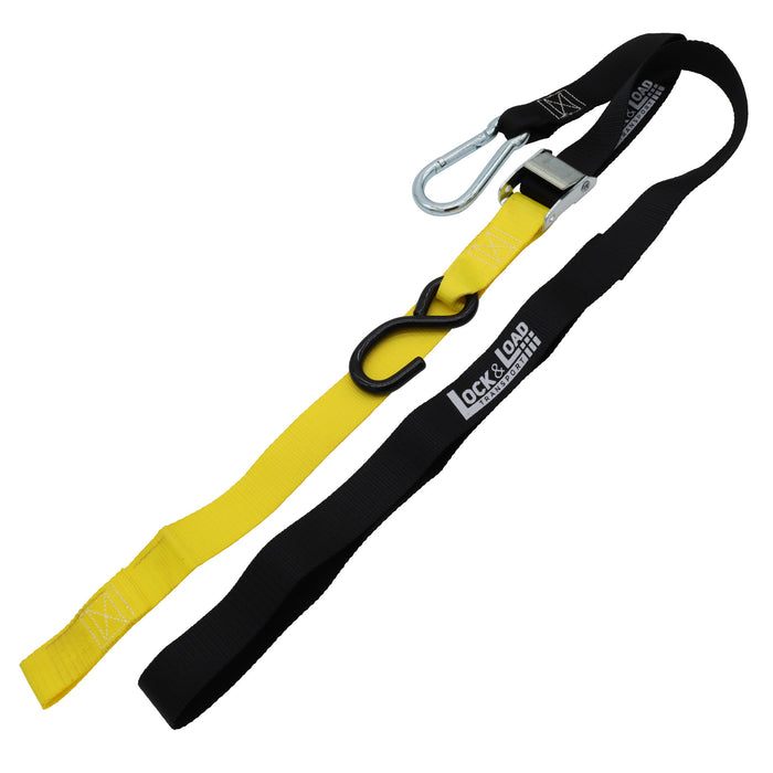 Pair of Yellow Motorcycle Tie Down Straps