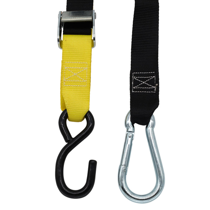 Pair of Yellow Motorcycle Tie Down Straps