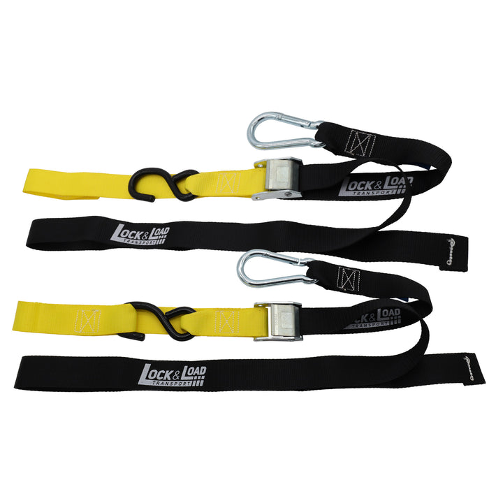 Pair of Yellow Motorcycle Tie Down Straps - RW93