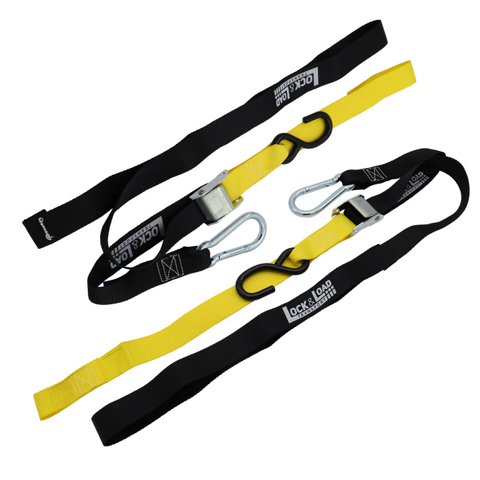 Pair of Yellow Motorcycle Tie Down Straps - RW93