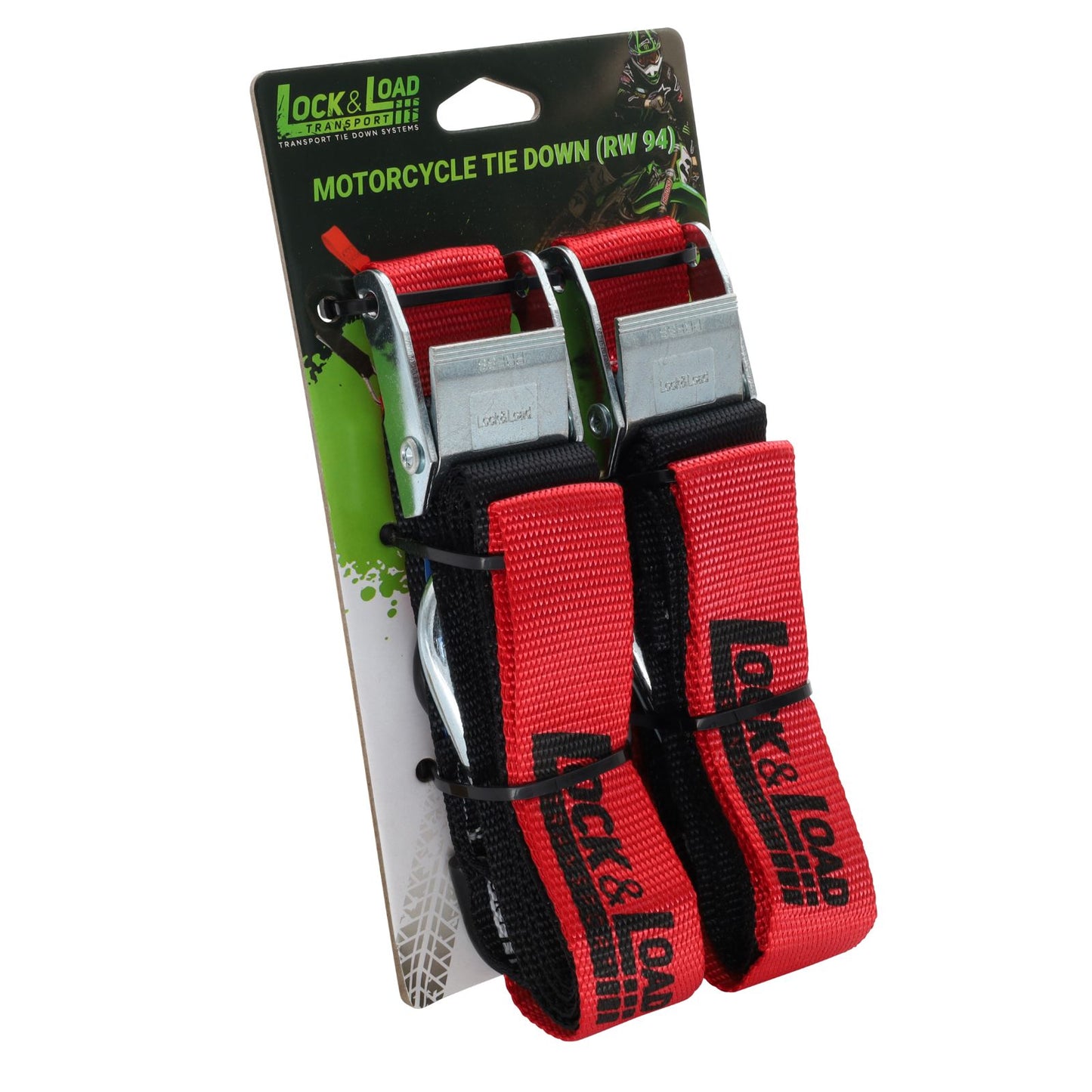 Pair of Red Motorcycle Tie Down Straps - RW94