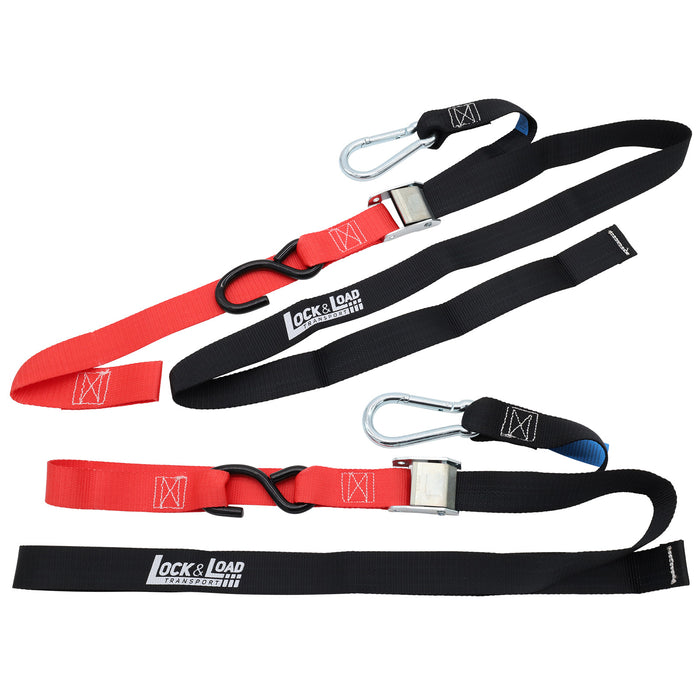 Pair of Red Motorcycle Tie Down Straps - RW94