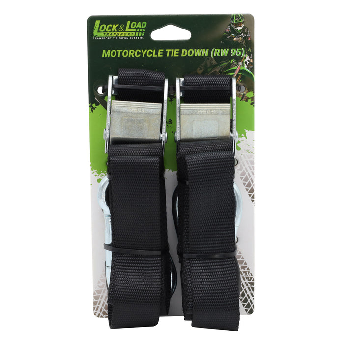 Pair of Black Motorcycle Tie Down Straps - RW95