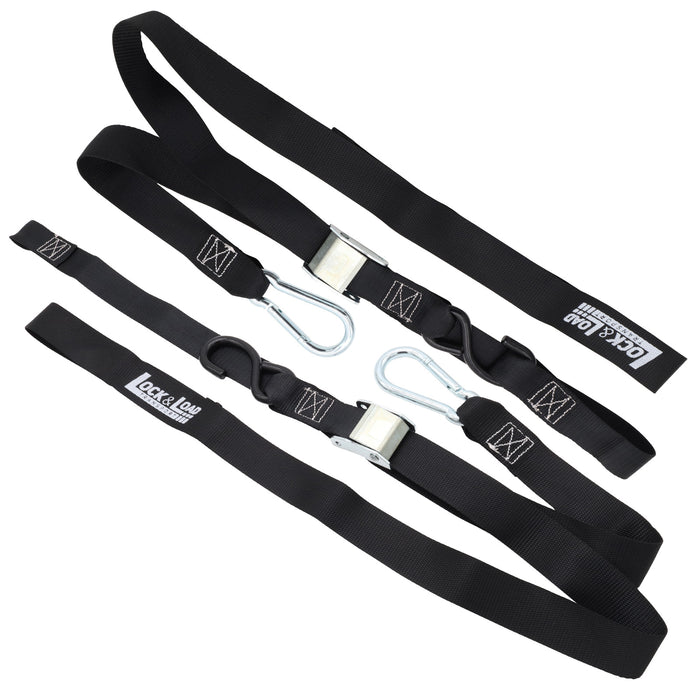 Pair of Black Motorcycle Tie Down Straps - RW95