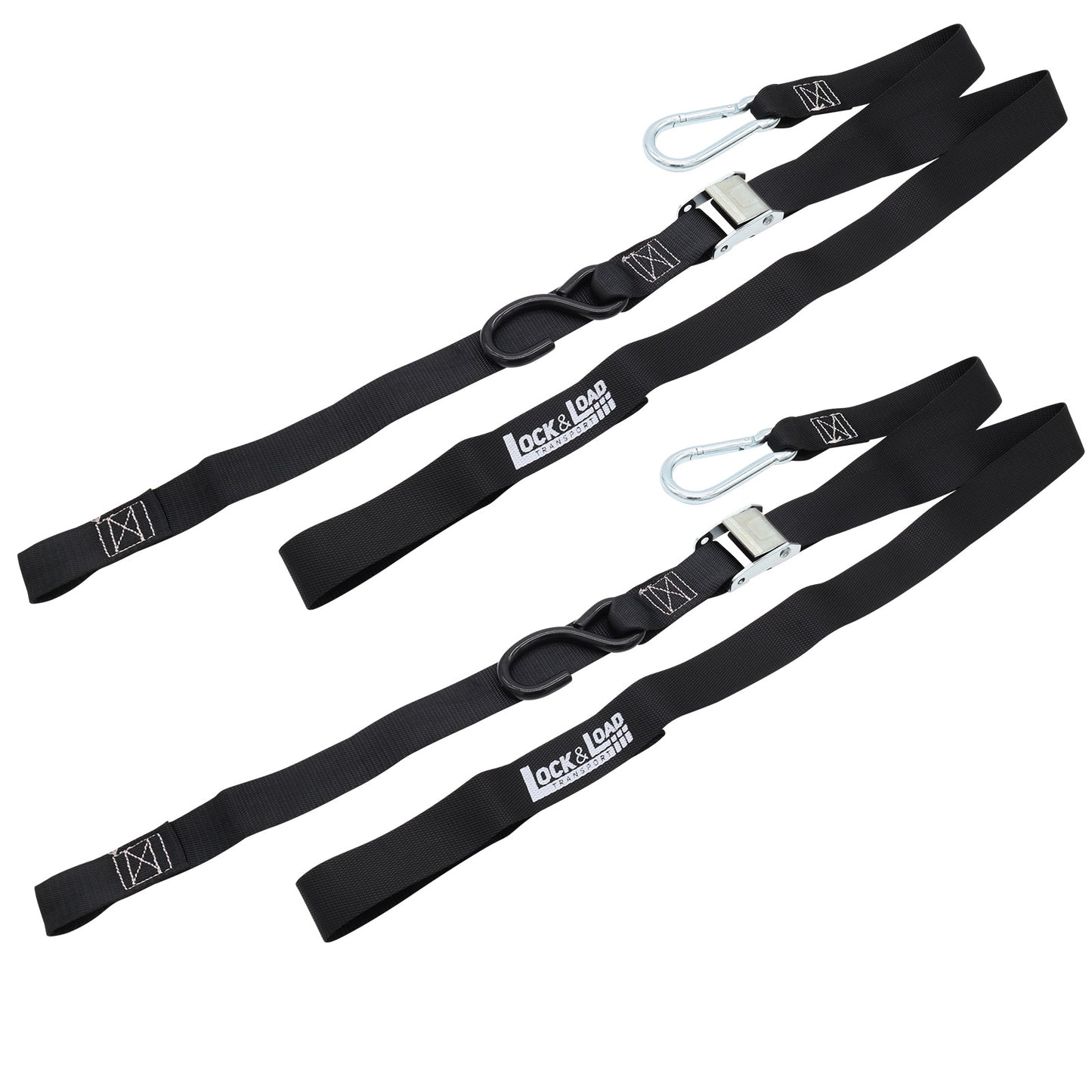 Pair of Black Motorcycle Tie Down Straps - RW95