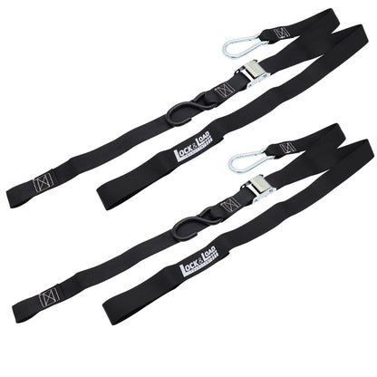 Pair of Black Motorcycle Tie Down Straps - RW95