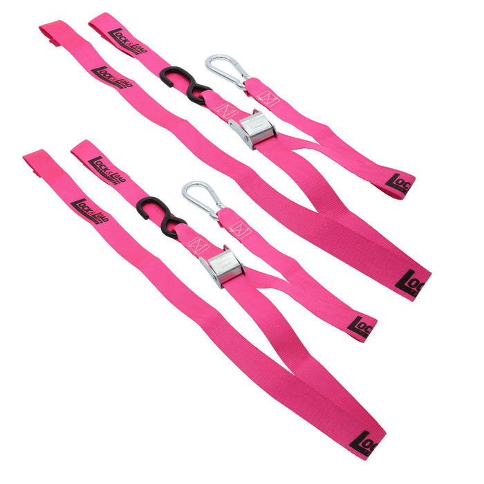 Pair of Hot Pink Motorcycle Tie Down Straps - RW96