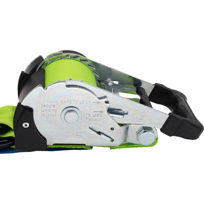 Pair of Retractable Ratchet Straps 50mm Wide 3m Long - RW16